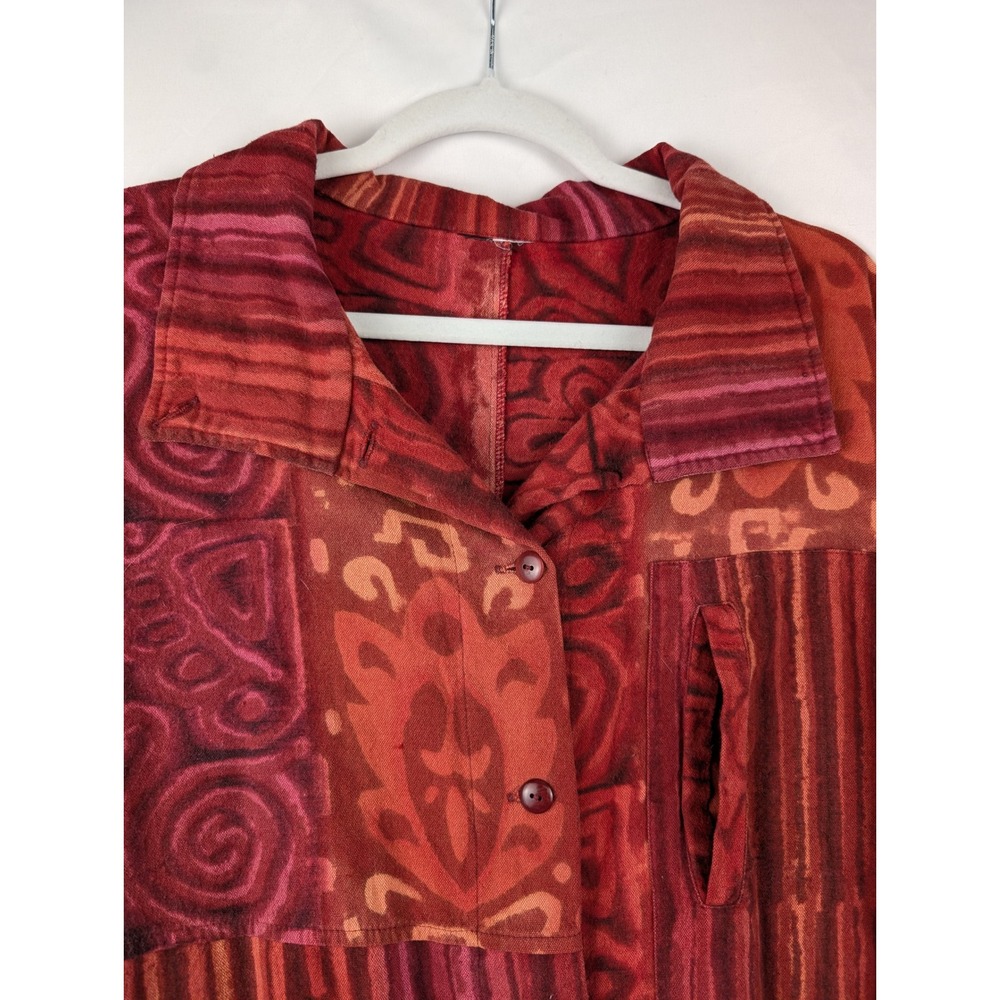 Abstract Print Patchwork Button Shirt Heavyweight… - image 5